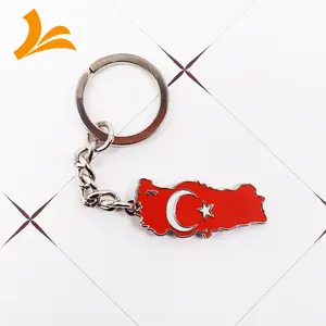 יצרן מפת מדינה מותאמת אישית מחזיק מפתחות מתכת טורקיה מחזיקי מפתחות של דגל מדינה בהתאמה אישית