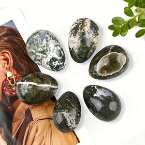 Œuf en agate mousse naturelle polie, pierre de guérison pour la décoration Feng Shui de la maison et du bureau (vente en gros) - Product Image 3