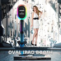 Photomaton portable pour iPad avec support lumineux RGB et base triangulaire pour événements