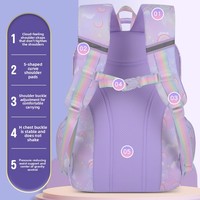 Sac à dos d'école primaire arc-en-ciel pour filles, de la 1ère à la 3ème année, léger, en Oxford, logo personnalisé, MOQ 200