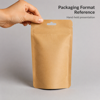 Sachet Doypack en papier kraft refermable avec fermeture éclair et trou de suspension pour l'emballage de bonbons, snacks et aliments
