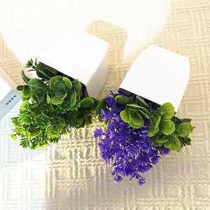 Plantes artificielles en pot de forme carrée pour décoration intérieure, ornement de mariage, en plastique - Product Image 4