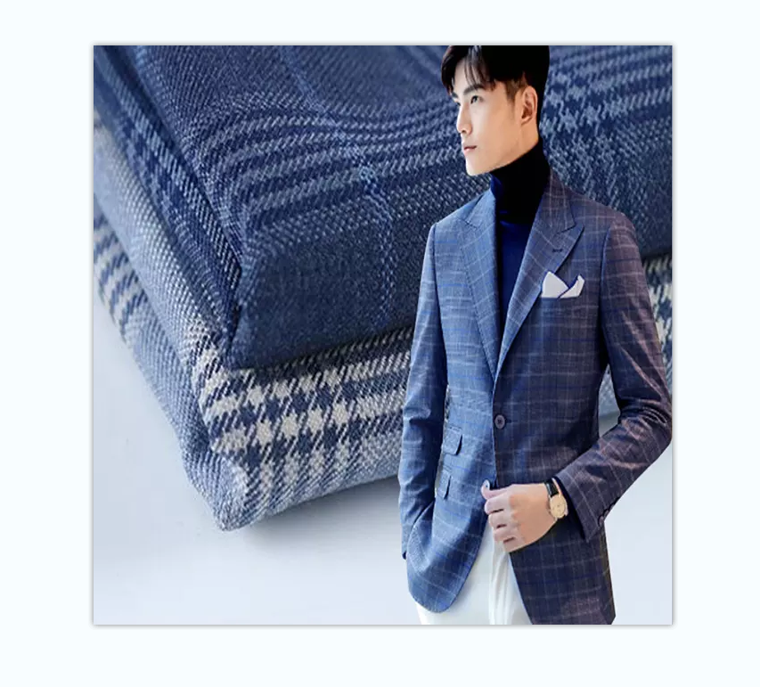 Fashion Latest Italian Suits Fabric Super 150's Wool Cashmere Solid Check Fabric