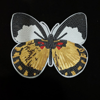 Petit quantité minimale de commande prêt à expédier Applique transfert de chaleur fer sur Patch personnalisé papillon paillettes broderie patchs