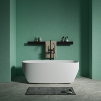 Baignoire autoportante en résine de pierre, surface solide, style minimaliste moderne, pour projets d'appartements, qualité supérieure, fourniture de salle de bain sans joint