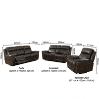 Frank Relaxsofa-Set Weiß Kunstleder Manuell Verstellbar 3+2+1-Sitzer Wohnzimmer Heimkino Möbelset