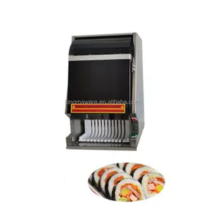 Cortador automático comercial de sushi em rolo, máquina de corte automática de alta velocidade em aço inoxidável para rolo de arroz e algas marinhas