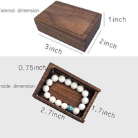 Boîte à bagues de rangement en bois noyer rectangulaire Offre Spéciale Mini étui à bijoux Portable pour artisanat en bois boîtes en bois signes muraux