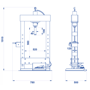 Omcn เครื่องอัดไฮดรอลิก154 IP พร้อมปั๊มไฮโดรนิวเมติกแบบใช้เท้า10ตัน - Product Image 4