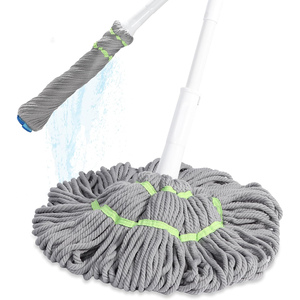 Microfiber Steel Long Handle Twist Mop with Wringer for Hardwood Vinyl <b>Tile</b> Floors Eco-friendly & Durable - Product Image 1
