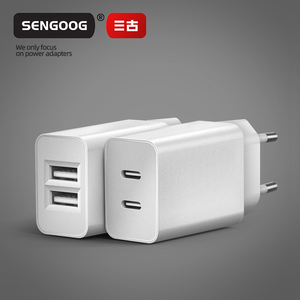 EU cắm kép USB-A Sạc Adapter kép USB-C 10W và 15W đầu ra Power Adapter - Product Image 1