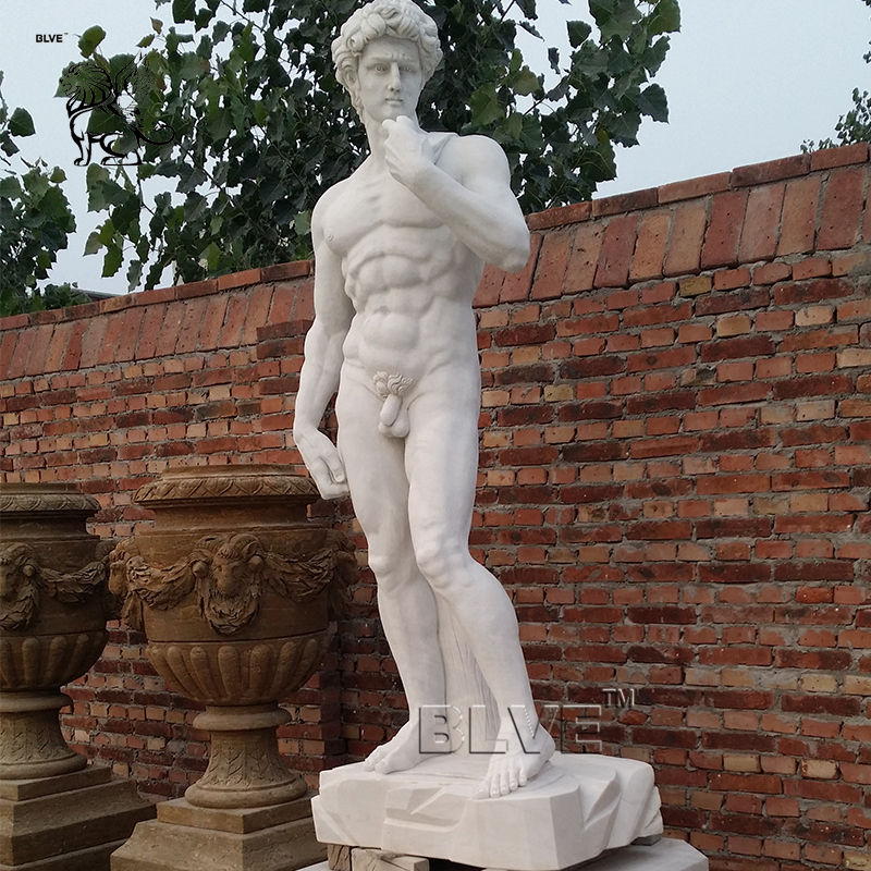 ヨーロピアンスタイルの有名な大理石の石の像裸の男美しいビッグ