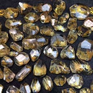 Đá quý thạch anh vàng rutile tự nhiên chất lượng cao bán buôn, dạng cabochon hình giọt nước, dùng làm trang sức - Product Image 6