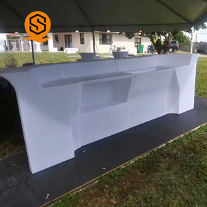 Bancone Bar Illuminato Shinestone con LED per Discoteca, Portatile, in Plastica Bianca, per Ristorante, Caffè e Bar - Product Image 1