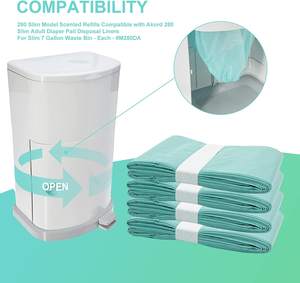 Korbell मानक फिर से भरना 16 लीटर Janibell Akord 280 स्लिम मॉडल वयस्क डायपर सिस्टम ग्रीन हल्के सुगंधित डायपर लाइनर केवल एक बार - Product Image 2