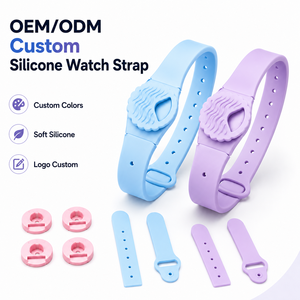สายนาฬิกาซิลิโคนแบบกำหนดเอง OEM ODM พร้อมเคสพลาสติกป้องกันแบบฉีดขึ้นรูปสำหรับนาฬิกาอัจฉริยะเด็ก อุปกรณ์สวมใส่ - Product Image 1
