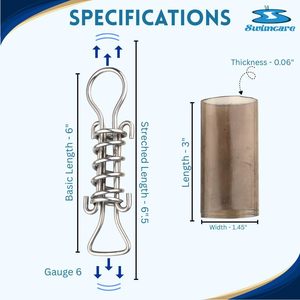 Couverture de piscine Swimcare Spring 5.25 en acier inoxydable avec anneau en D pour utilisation hivernale - Product Image 3