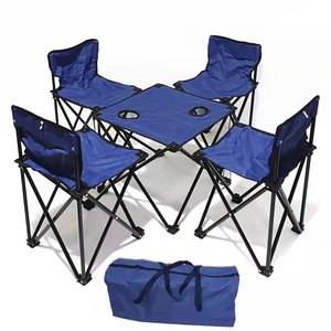 Bộ Năm Chiếc Bàn Ghế Thoải Mái Bàn Ghế Gấp Di Động Bàn Ghế Gấp Đi Tiệc Bãi Biển Bán Sỉ - Product Image 2