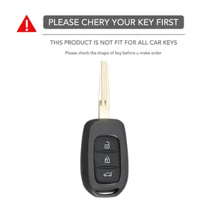 Coque de clé de voiture en silicone à 3 boutons pour <span class=keywords><strong>Renault</strong></span> Kwid Traffic Symbol Dacia Sandero Logan Duster 2016 <span class=keywords><strong>2017</strong></span> 2018 - Product Image 2