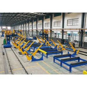 Highly Automated Heavy H Beam Cutting Assembly Welding Straightening Shot Blasting Beam Production Line