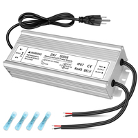 Alimentation LED 24V 500W extérieure étanche IP67, transformateur adaptateur AC100V-130V vers sortie DC24V 20.8A pour éclairage LED
