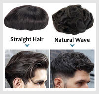 Rambut Palsu Pria Super Tipis 0.02mm, Wig Rambut Asli Manusia 100%, Garis Rambut Tak Terlihat, Sistem Rambut Grosir Siap Pakai Sehari-hari