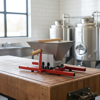 Presse-pommes manuel portable en acier inoxydable, broyeur de fruits pour la fabrication de cidre à domicile en extérieur, machine à manivelle facile à transporter