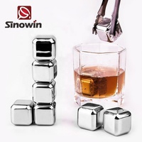 Hot Sell Whiskey Stone Ice Cube en acier pour ensemble de refroidissement réutilisable