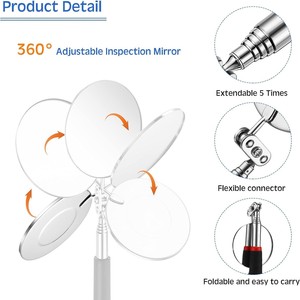Kit de nettoyage d'égouts télescopique 4 pièces le plus vendu avec miroir PICUS654 – Conception extensible qui atteint les profondeurs des canalisations pour Thor - Product Image 5
