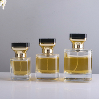 Bouteille de Parfum Carrée en Verre Luxe Élégant 30 ml 50 ml avec Couvercles Opulents