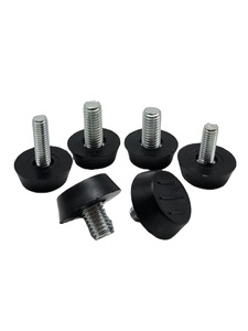 Patins antidérapants en plastique noir à filetage grossier M6x18mm pour pieds réglables de meuble, protecteurs de sol à trois lignes - Product Image 6