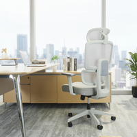 Nouvelle promotion : chaise de bureau ergonomique pivotante, réglable, en tissu, pour ordinateur, travail, inclinable, design contemporain, garantie 5 ans