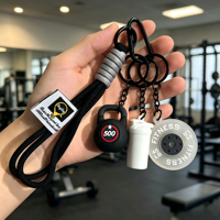 Porte-clés créatif pour le sport, haltères, kettlebells et bouteilles d'eau, porte-clés coloré personnalisé