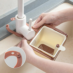 Panier filtrant suspendu pour évier avec drainage pour la collecte des déchets de cuisine et l'évacuation de l'eau - Product Image 4