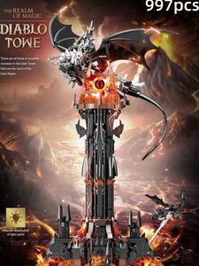 Moc-Lord Movie Anneaux Modèle Fell <span class=keywords><strong>Beast</strong></span> Magic Tower Blocs de construction 40 pièces en plastique Fantasy Sci-Fi Creative Assembler des briques Jouets - Product Image 4