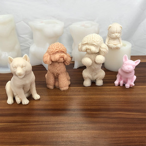 Vente chaude Teddy chien aromathérapie bougie Silicone moule souriant <span class=keywords><strong>chats</strong></span> Silicone savon crème glacée moule décor à la maison résine artisanat - Product Image 6