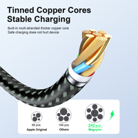 Kabel Data USB Type C Pengisian Cepat 100W 5A Nylon dengan Aluminium Alloy 90 °   Desain Elbow dengan Kecepatan Transfer 480Mbps