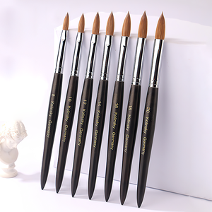 Mango de madera de calidad superior Pure 100% <span class=keywords><strong>Kolinsky</strong></span> Professional Black Tamaño <span class=keywords><strong>original</strong></span> #<span class=keywords><strong>8</strong></span> ~ 20 Pinceles acrílicos para decoración de uñas - Product Image 2