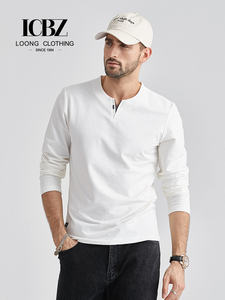 <span class=keywords><strong>Camiseta</strong></span> de Algodón Grueso de Alta Gama para Hombre, Primavera, Otoño e Invierno, Informal, <span class=keywords><strong>Interior</strong></span> Blanco, 200g, Sólida - Product Image 1