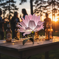 Lampe solaire intelligente pour jardin, forme de pivoine, intérieur/extérieur, étanche IP54, à brancher au sol, lumière chaude, dimmable, DC12V 30000