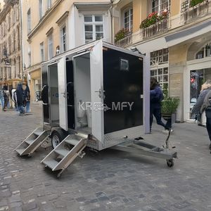 Remorque de toilettes mobile de luxe en fibre de verre, standard américain, 2 cabines, pour salle de bain et toilettes VIP - Product Image 4