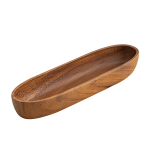 Wooden Boat Shaped Fruit <b>Tray</b> Walnut Material For Snacks Fruits Desserts Tea Nuts Dried Fruits Serving <b>Trays</b> - Product Image 5