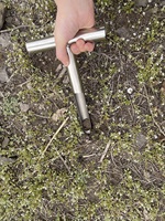 Sonde d'échantillonnage de sol portable en acier inoxydable 304 avec poignée en T, tarière manuelle pour l'analyse des sols agricoles et de jardin