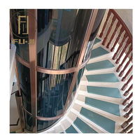Ascenseur panoramique rond sur mesure haut de gamme en verre doré pour villa résidentielle