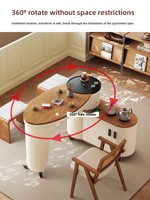 Nouvelle table basse mobile modèle 2026 pour petits appartements, usage domestique, table de service rotative en bois massif, table à thé de balcon