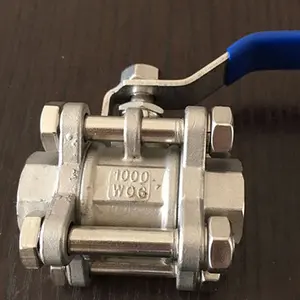 316 Stainless Steel Cf8m 1000wog Thread Ball Valve 1 Inch 2 Inch 3pc Butt Weld Manual Operated Ball Valve