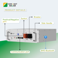 Batería Apilable de Bajo Voltaje de 51.2V 100ah, 5kwh, Lifepo4 para Sistema de Almacenamiento de Energía Solar