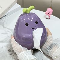 Boîte à mouchoirs en céramique en forme d'aubergine de haute qualité conception de légumes support de stockage de bureau porte-boîte à serviettes pour la maison salon