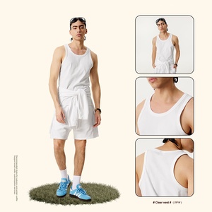 Gilet sans manches surdimensionné pour homme S2508, haute qualité, 315 GSM, style hip-hop, respirant, couleur unie, tricoté 100% coton - Product Image 2