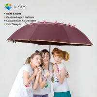 Parapluie pliant personnalisé 3 volets UPF50+ double usage soleil/pluie avec armature renforcée pour personnalisation de marque promotionnelle